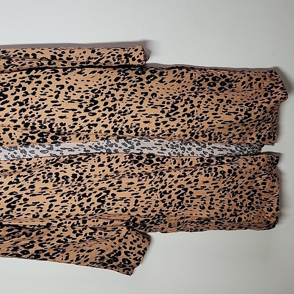 Philosophy Leopard Print Women's Midi Cardigan Kimono Medium Pockets - Picture 3 of 10